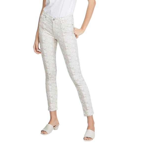 AG Adriano Goldschmied Denim Prima Mid Rise Ankle Snake print Jeans 24 - Picture 3 of 9